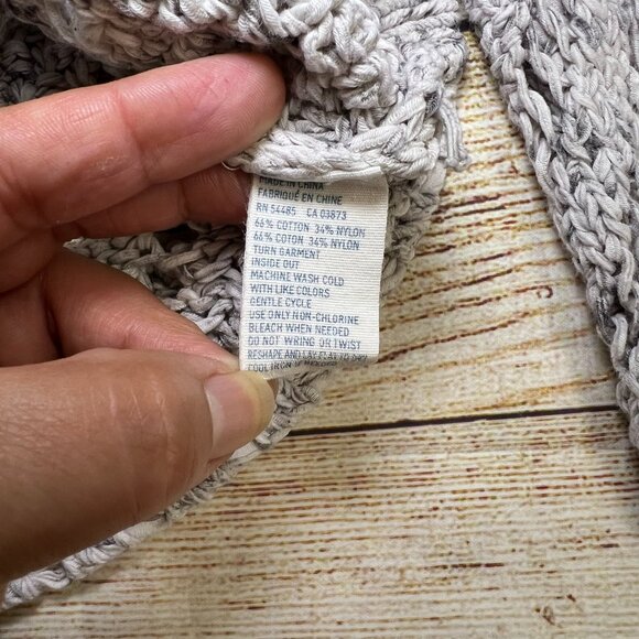 American Eagle Gray Marled Cable Knit Cropped Sweater Size Small - Picture 7 of 12